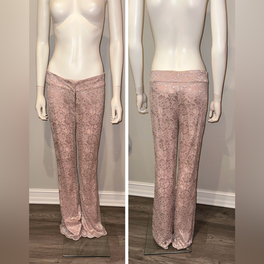 ALEXIS *Lex* blush pink lace low rise boho dress pants trousers S